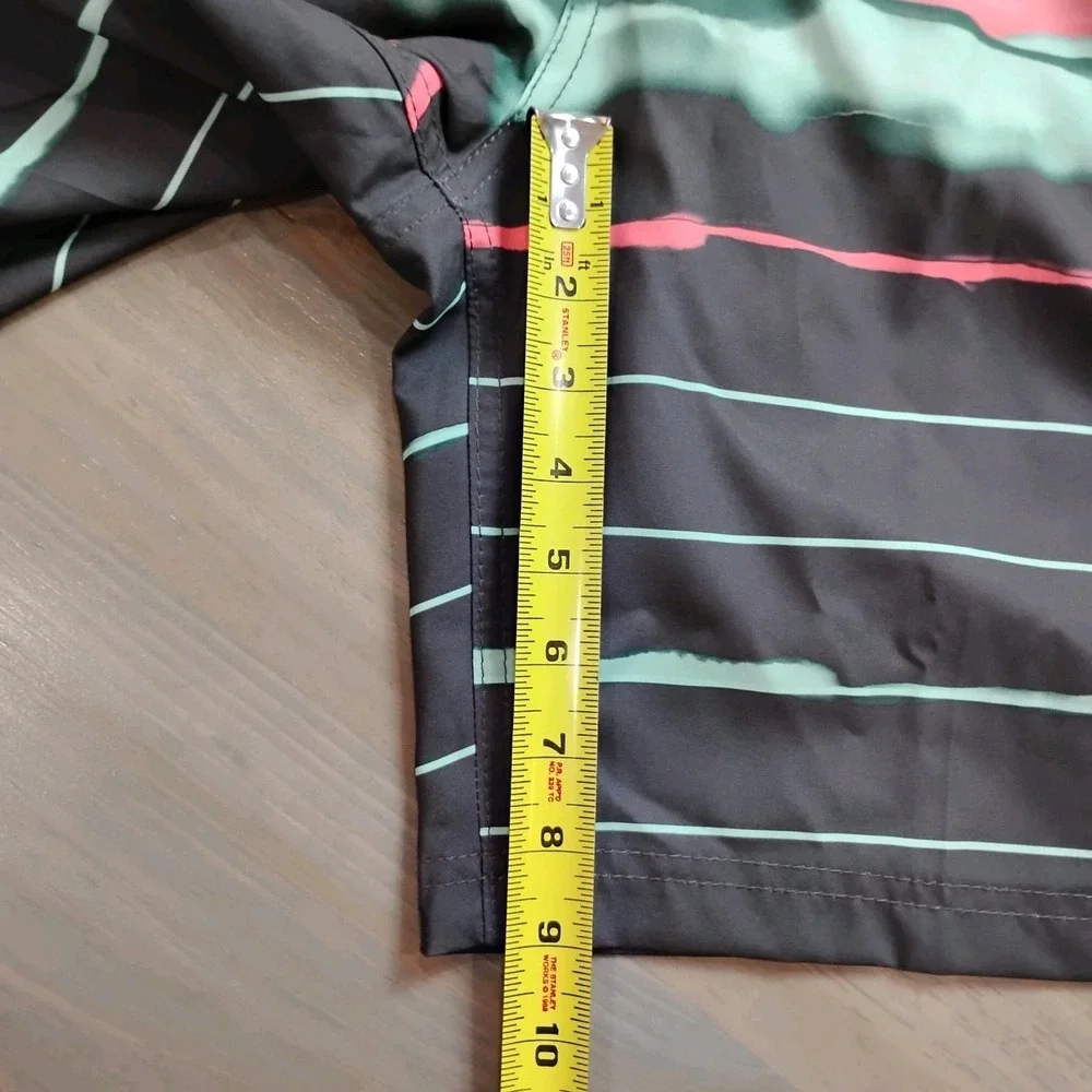 NWT SPEEDO Bondi Edge Board Shorts Men's M Black Multi Stripe Fully Lined Swim